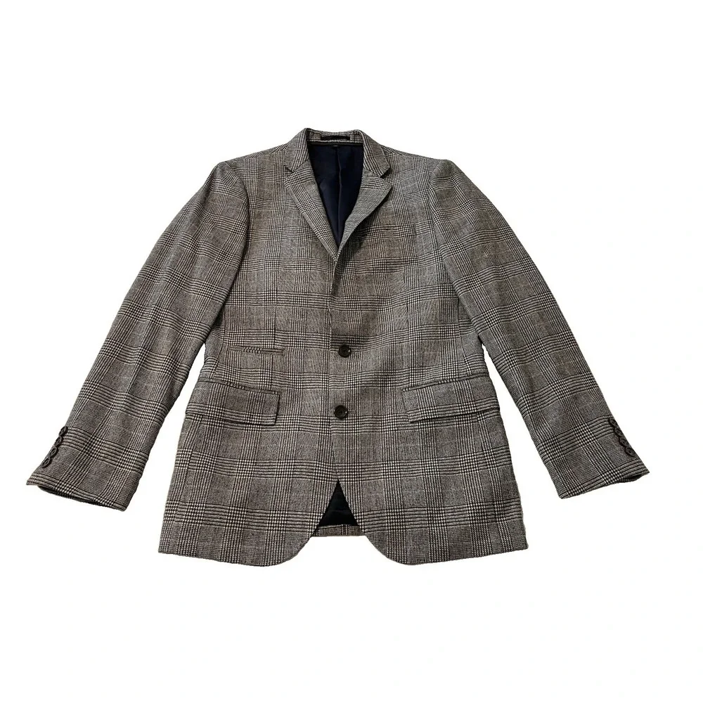 J.Crew Ludlow Blazer British Moon Fabric Jacket Glen Plaid Prince Of Wales 36R